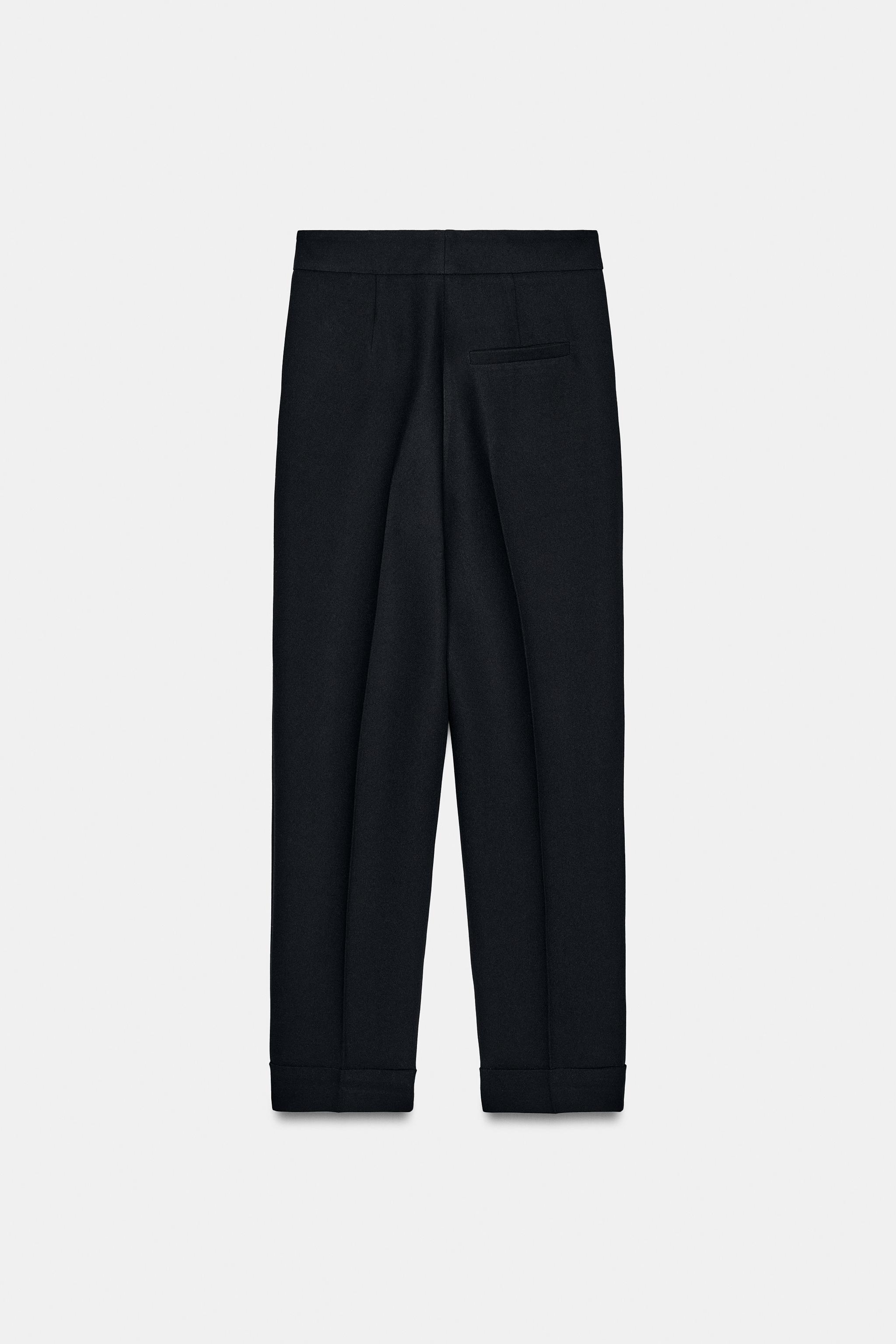 PLEATED CUFFED HEM PANTS